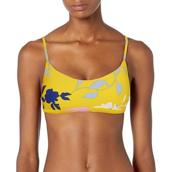 NWOT Seafolly 10 USA Florence Yellow Floral Bikini Top & Bottom 126905 - Picture 2 of 5